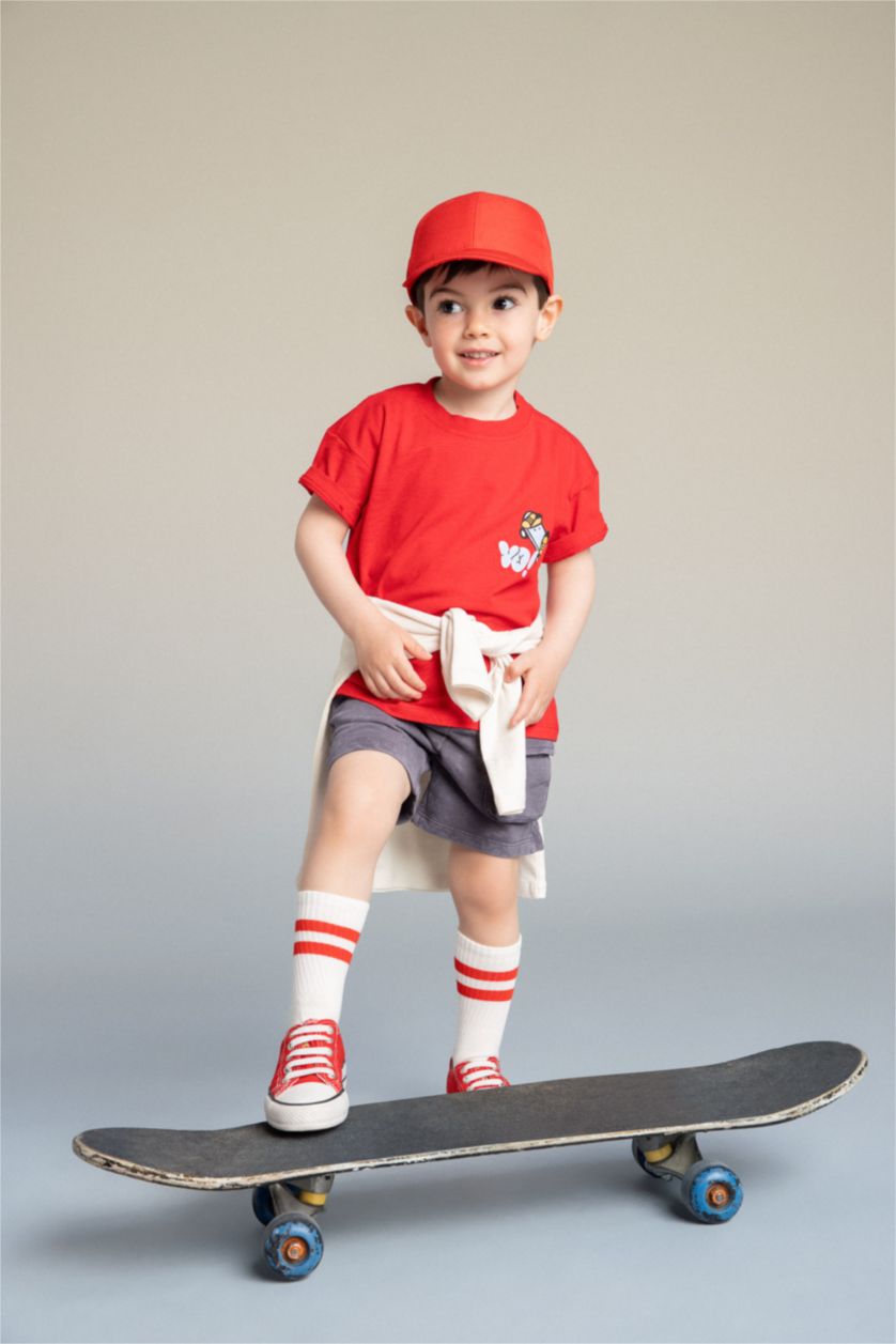 Baby Boys Red Bbay Boy Skateboard Print 2 Piece Set