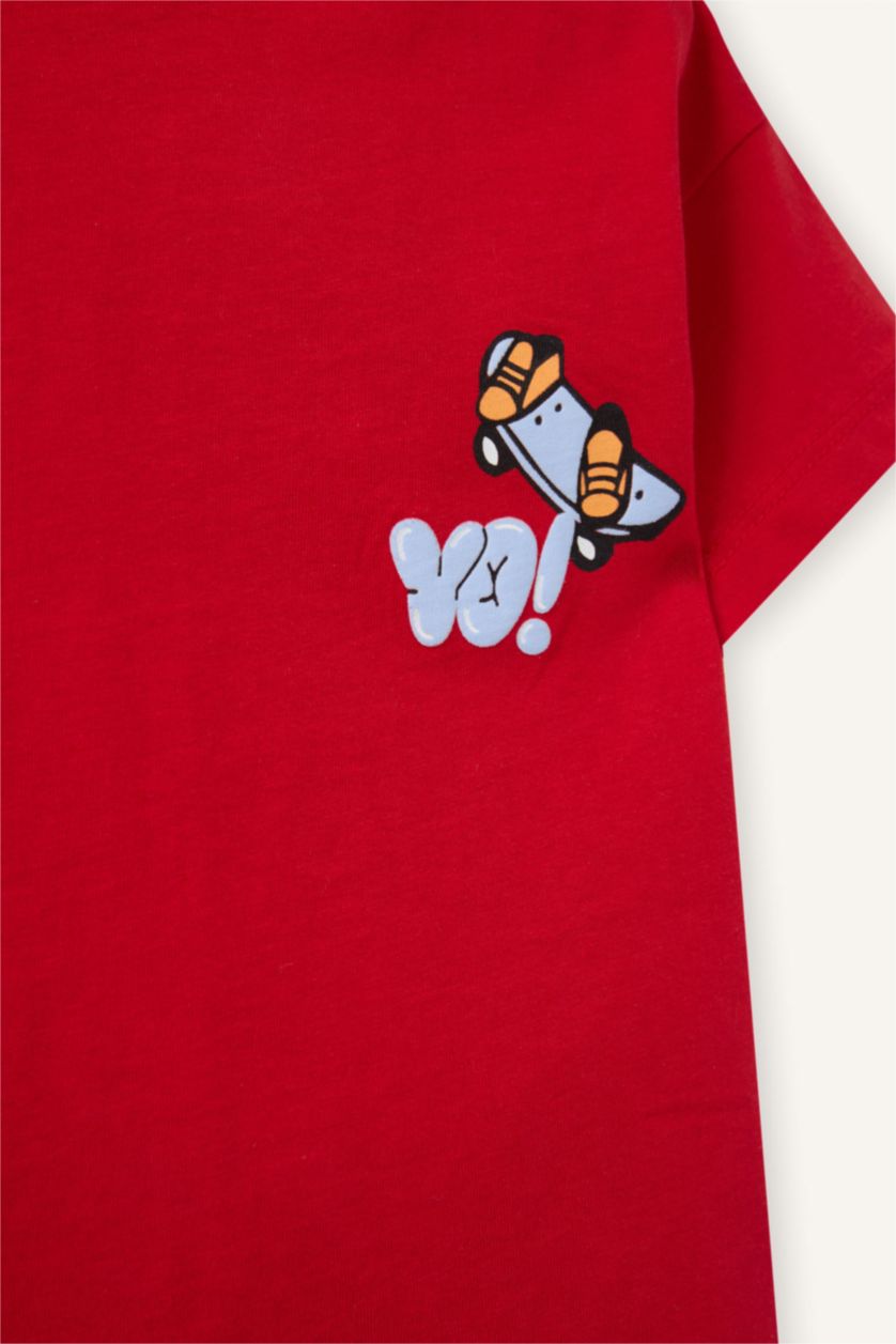 Erkek Bebek Kırmızı Kaykay Baskılı 2'li Takım Erkek Bebek