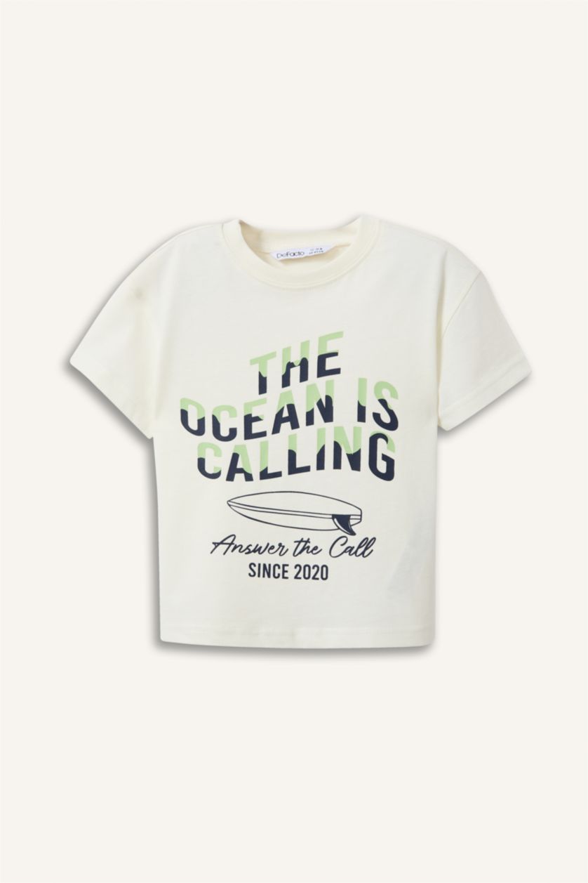 Baby Boys NAVY 2 piece Regular Fit Printed Short Sleeve T-Shirt