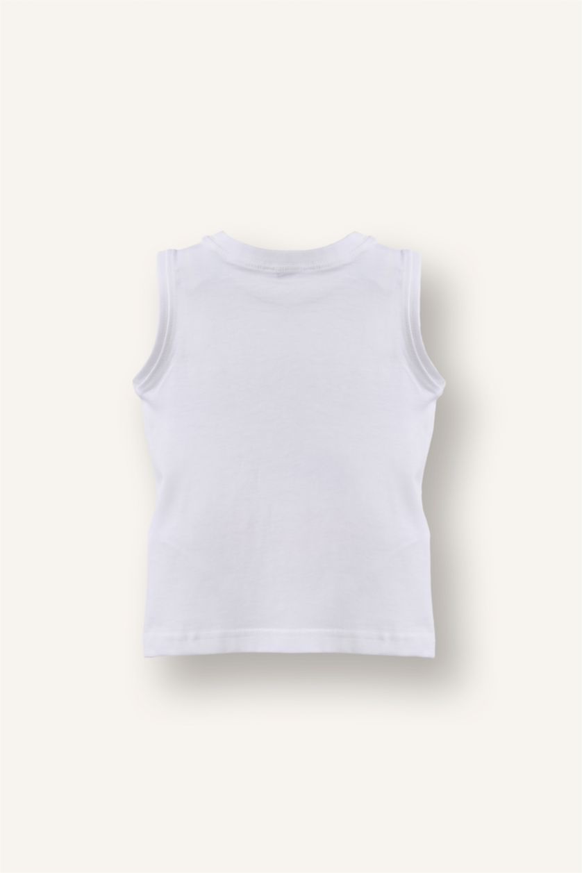 Baby Boys Orange Baby Boy 2 piece Regular Fit Animal Tank Top