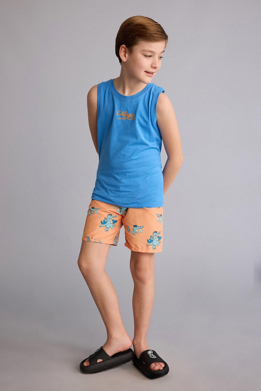 Young Boys - Teen Boys Blue Boy Regular Fit Slogan Tank Top