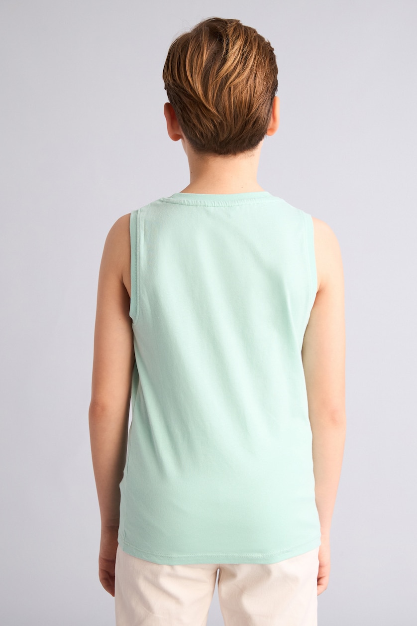 Young Boys - Teen Boys Mint Boy Regular Fit Slogan Tank Top