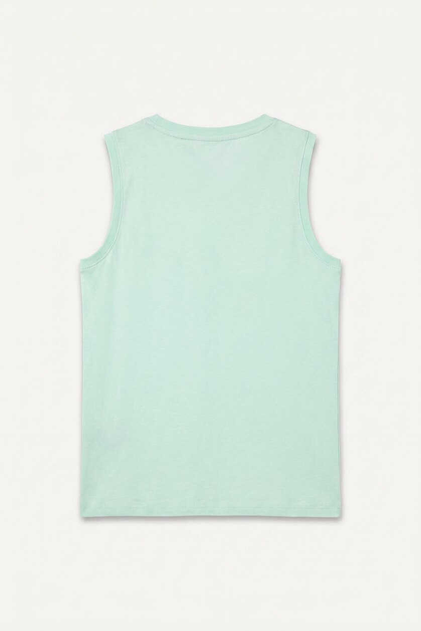 Young Boys - Teen Boys Mint Boy Regular Fit Slogan Tank Top