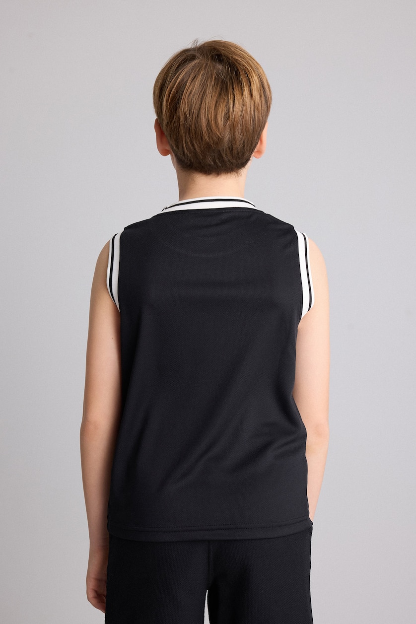 Young Boys - Teen Boys Black Boy Regular Fit Printed Tank Top