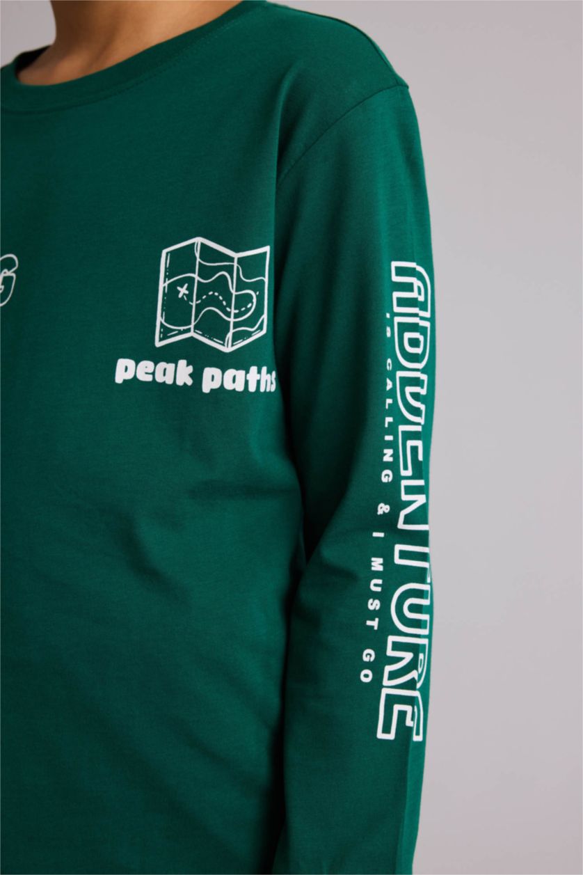 Boys & Teens Green 2 piece Regular Fit Knitted Pyjamas