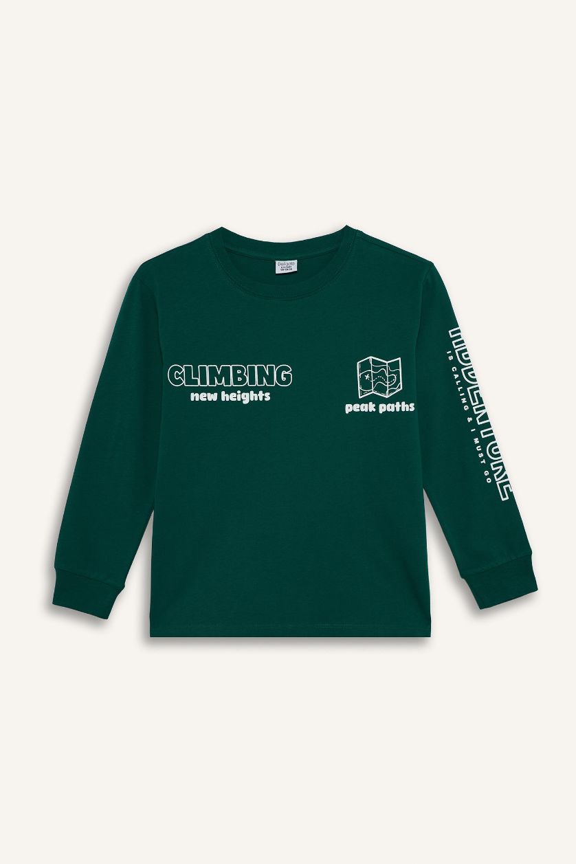 Boys & Teens Green 2 piece Regular Fit Knitted Pyjamas