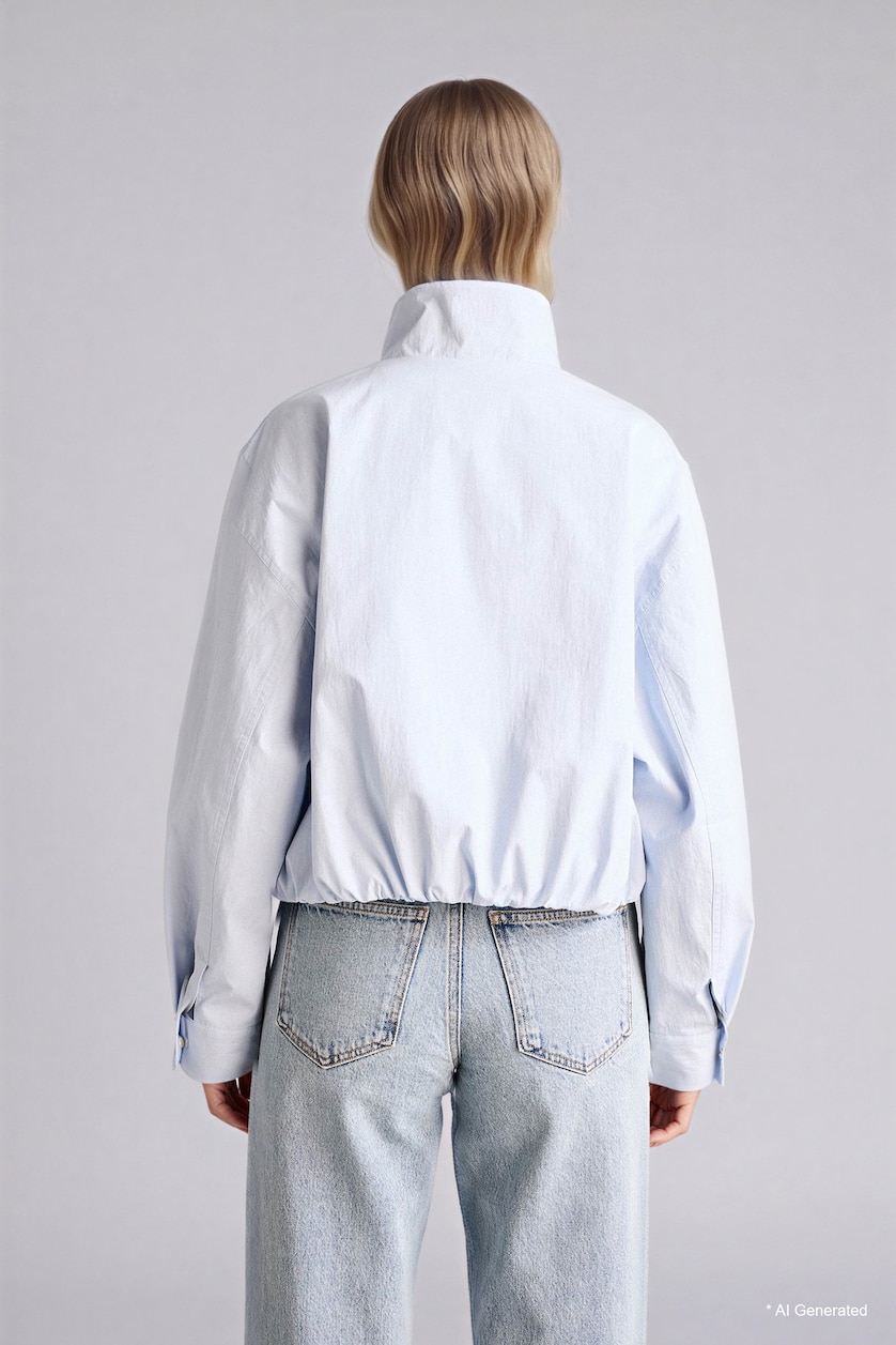 Women Light Blue Waterproof Balloon Fit Jacket