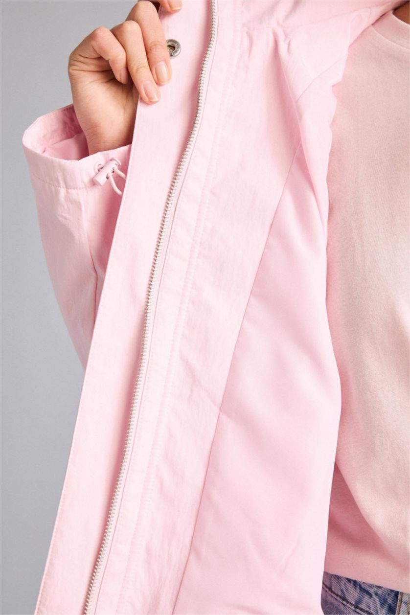 Kadın Açık Pembe Su Geçirmez Balloon Fıt Mont