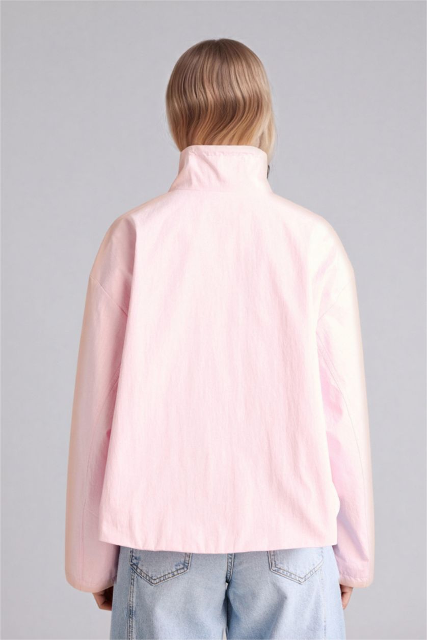 Kadın Açık Pembe Su Geçirmez Balloon Fıt Mont