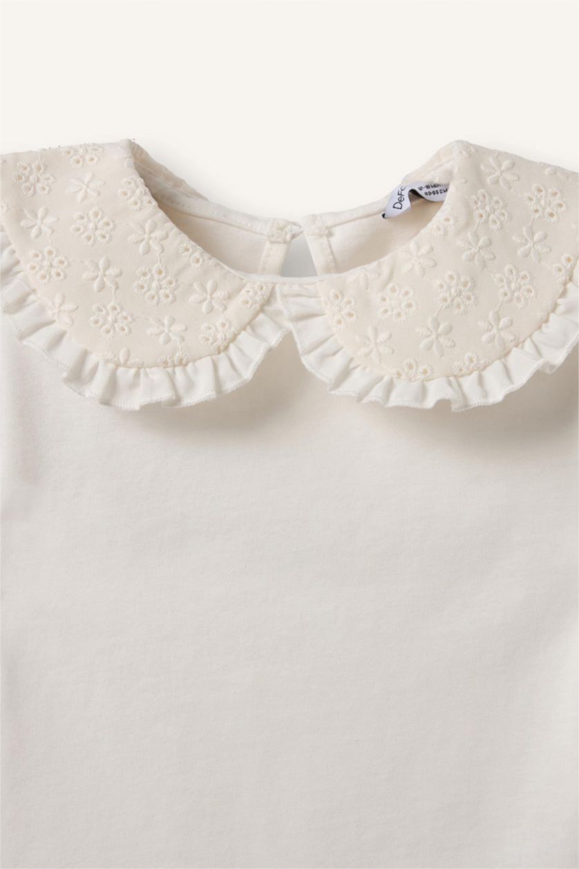 طفلة صغيرة اوف وايت تيشيرت بيبي بناتي نص ردن ممشط بياخة بيبي