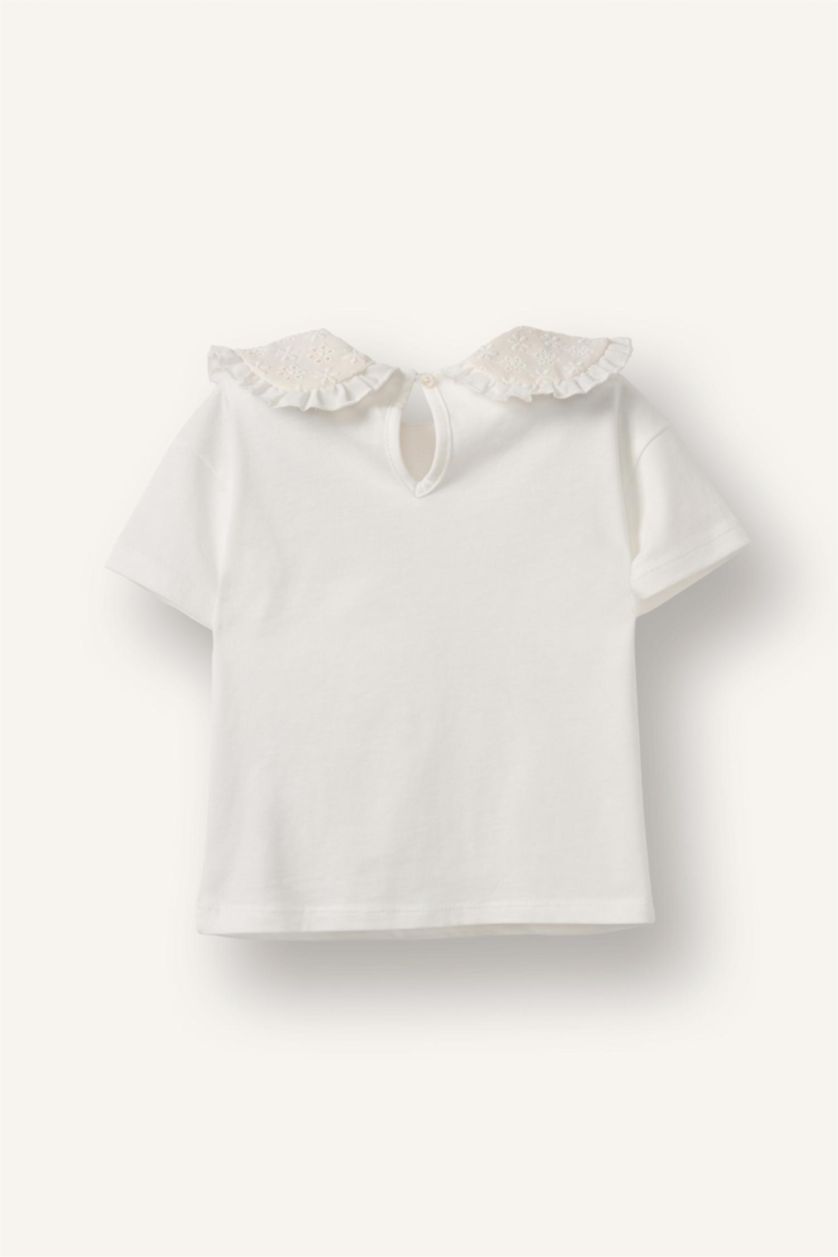 طفلة صغيرة اوف وايت تيشيرت بيبي بناتي نص ردن ممشط بياخة بيبي