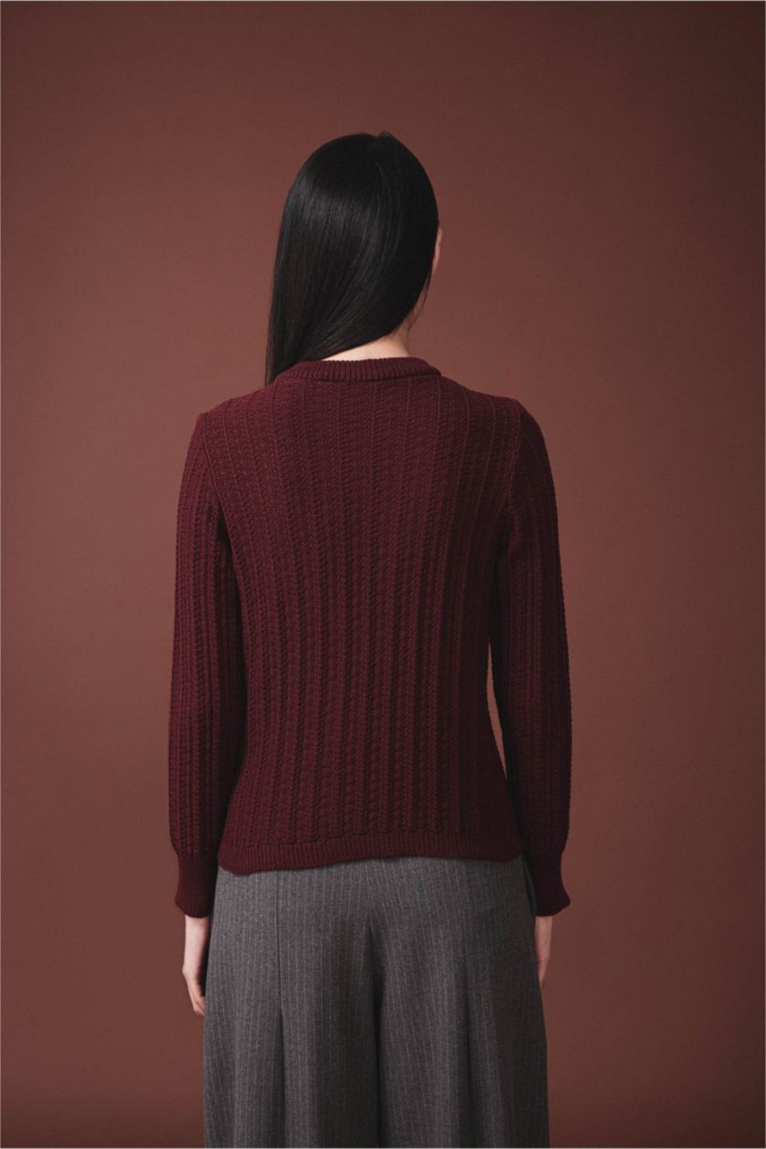 Kadın Camel Dantel Detaylı Hırka