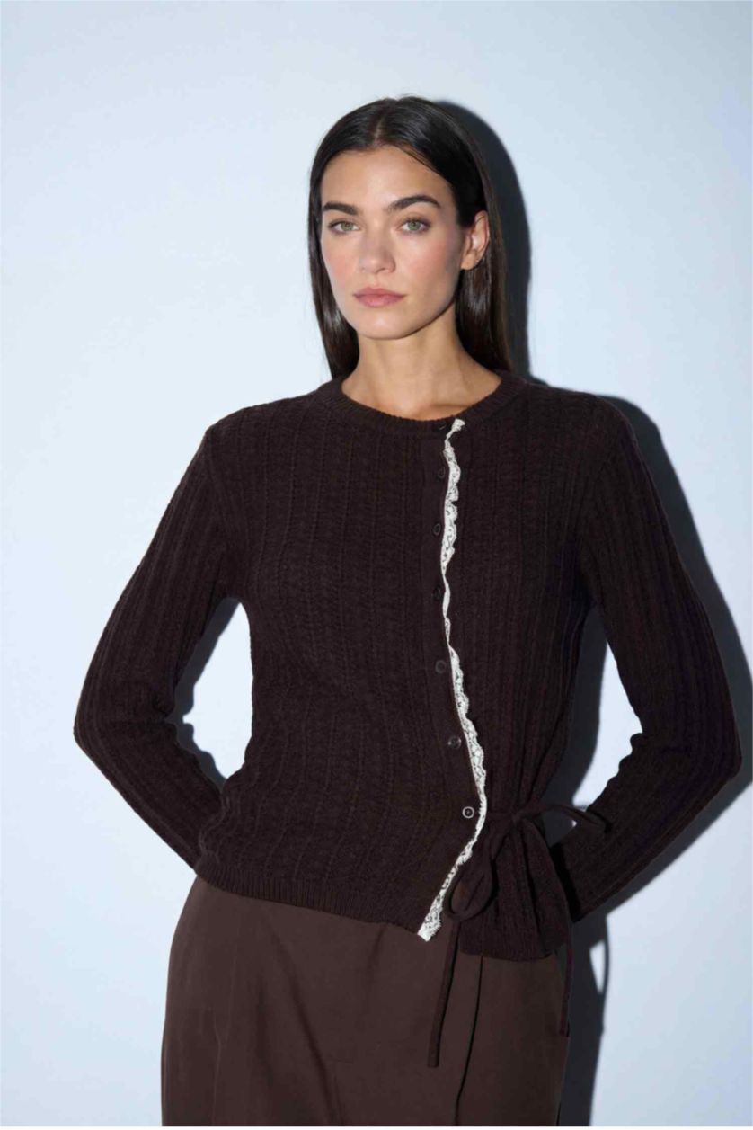 Woman Brown Regular Fit Cardigan