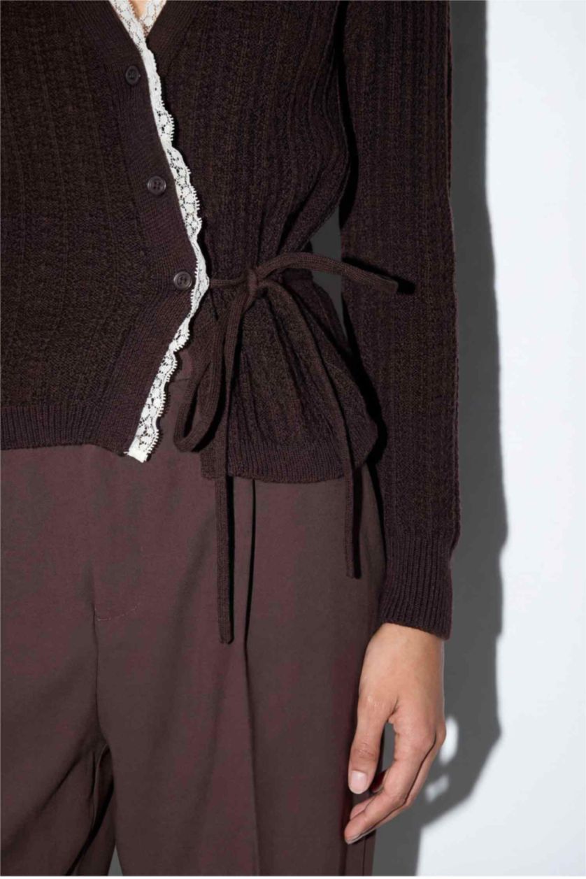 Woman Brown Regular Fit Cardigan