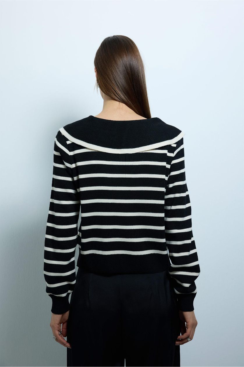 نساء أسود بلوز صوف سليم فيت بياخة بيبي