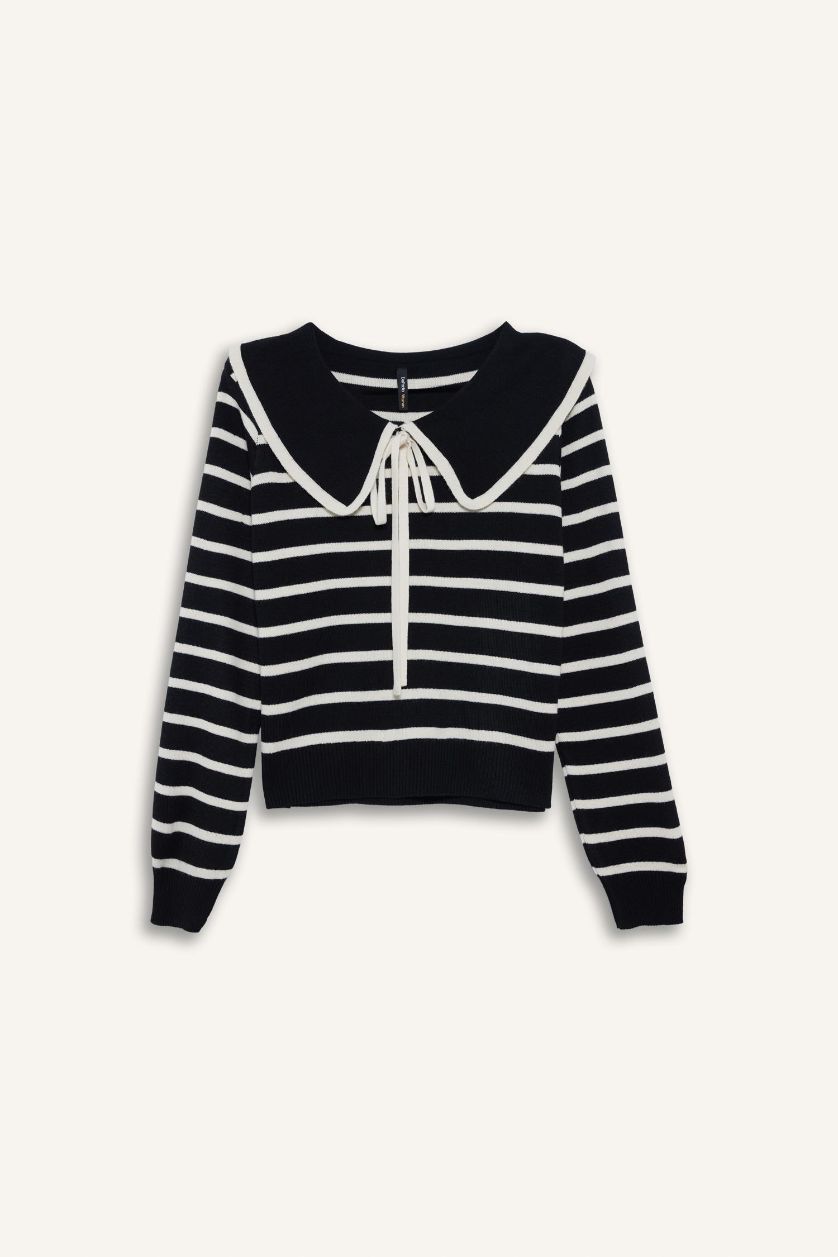 نساء أسود بلوز صوف سليم فيت بياخة بيبي