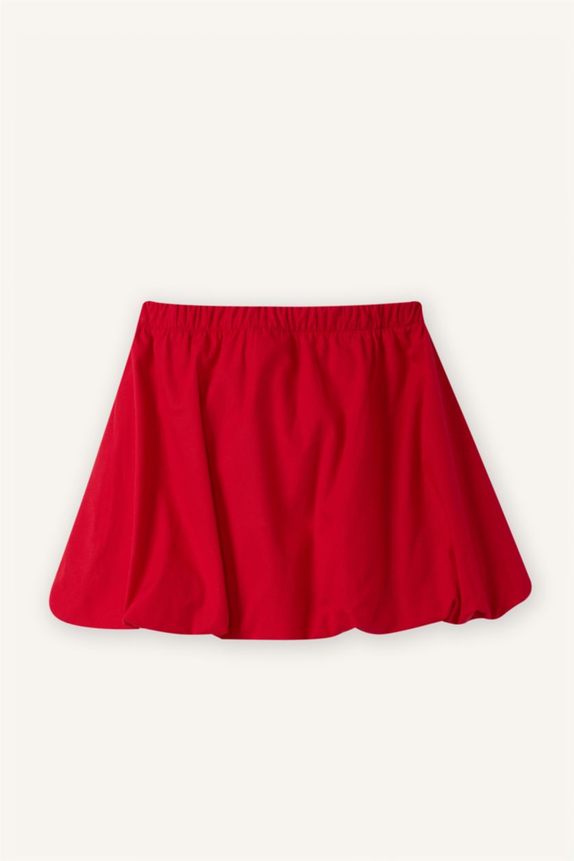 Kız Bebek Kırmızı Poplin Etek Kız Bebek