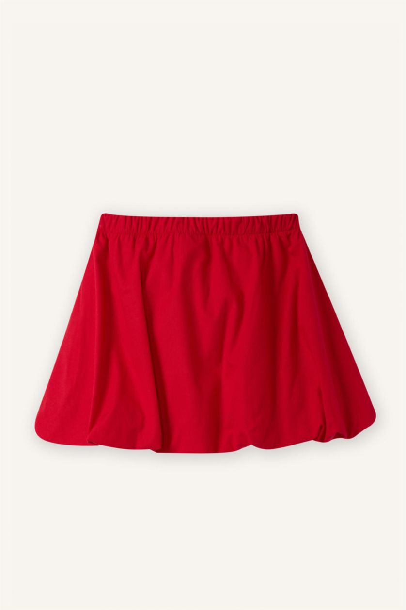 Kız Bebek Kırmızı Poplin Etek Kız Bebek