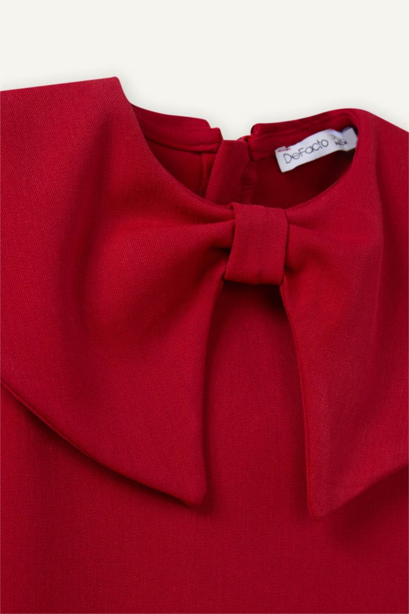 Baby Girl Red Short Sleeve Woven Dress