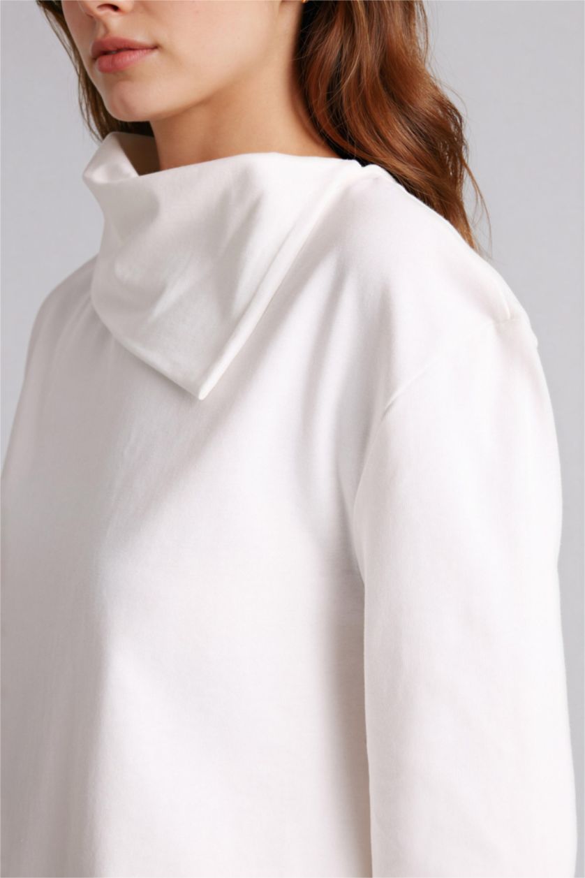 حريمي أبيض تونيك كم طويل قصة عادية