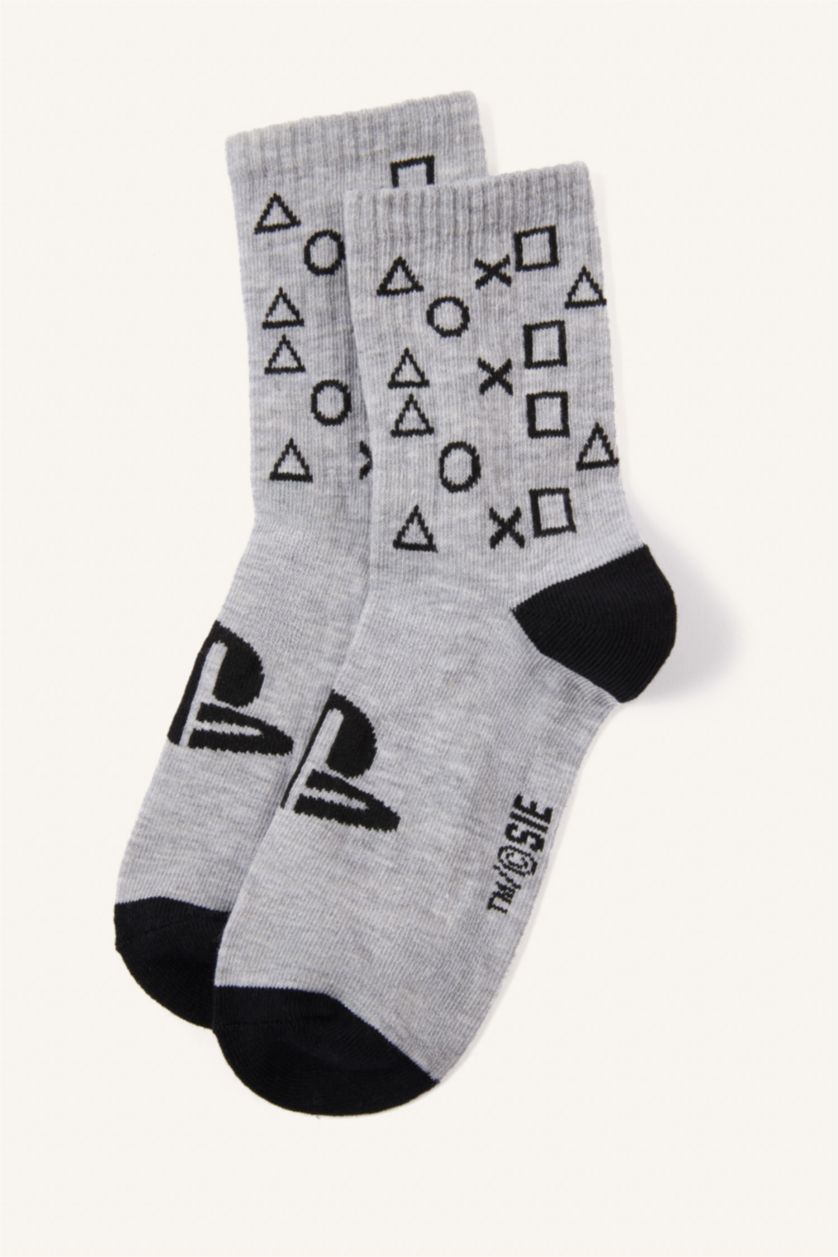 Erkek Çocuk - Genç Erkek Karma PlayStatıon 3'lü Pamuklu Uzun Çorap Erkek Çocuk