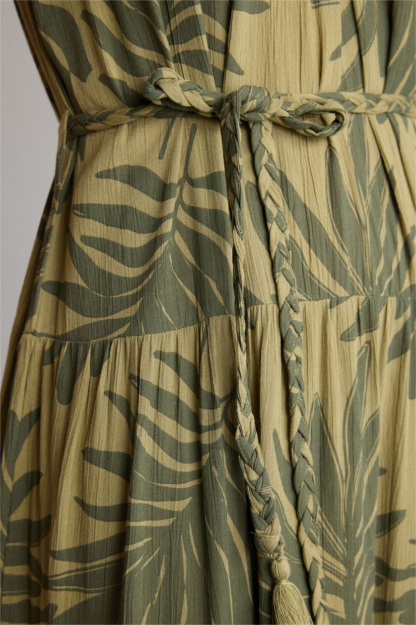 WOMAN Ecru Viscose Midi Dress