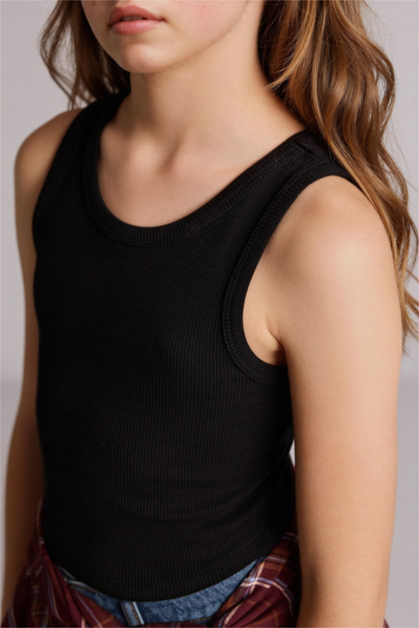 Kız Çocuk - Genç Kız Siyah Bisiklet Yaka Atlet Kız Çocuk