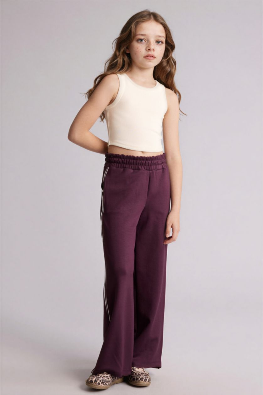 Kız Çocuk - Genç Kız Ekru Bisiklet Yaka Atlet Kız Çocuk