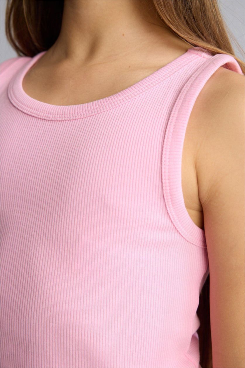 Девочки и подростки Светло-розовый Майка с круглым вырезом для девочек