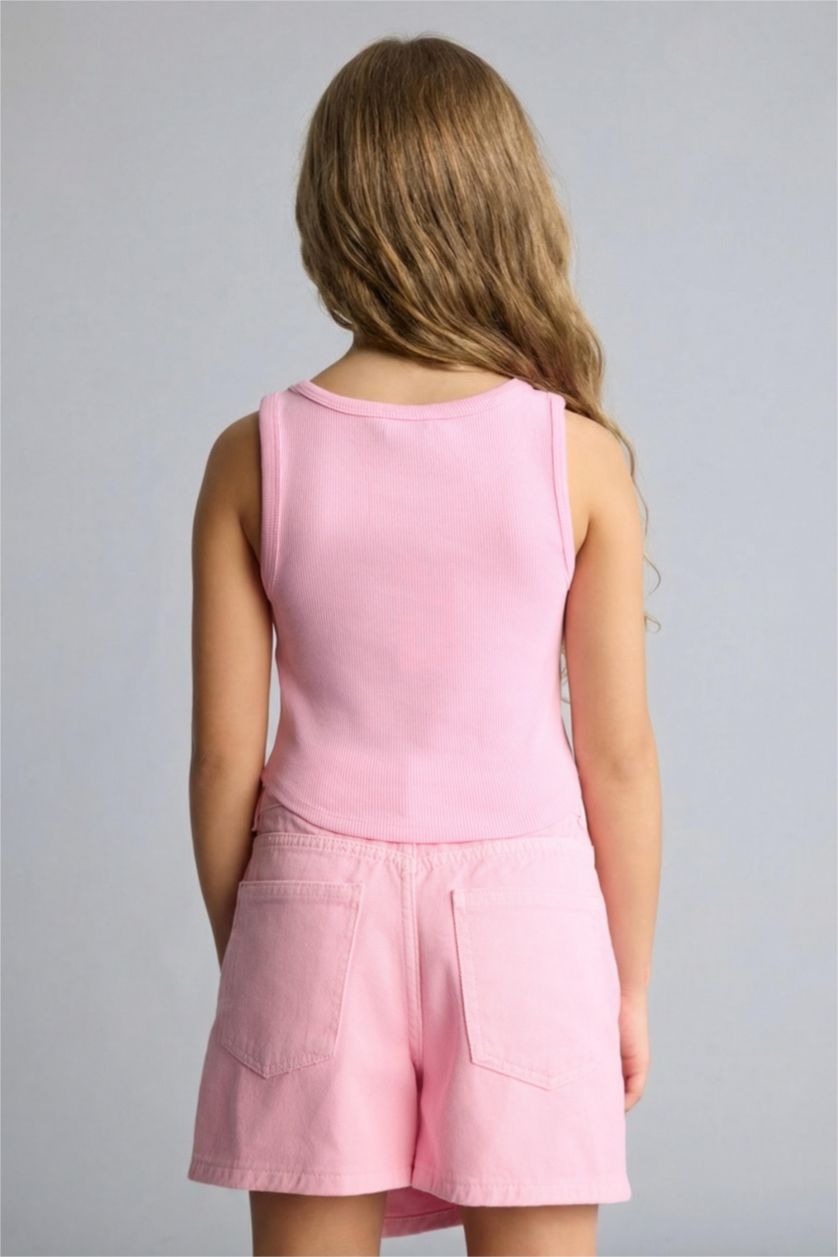 Девочки и подростки Светло-розовый Майка с круглым вырезом для девочек