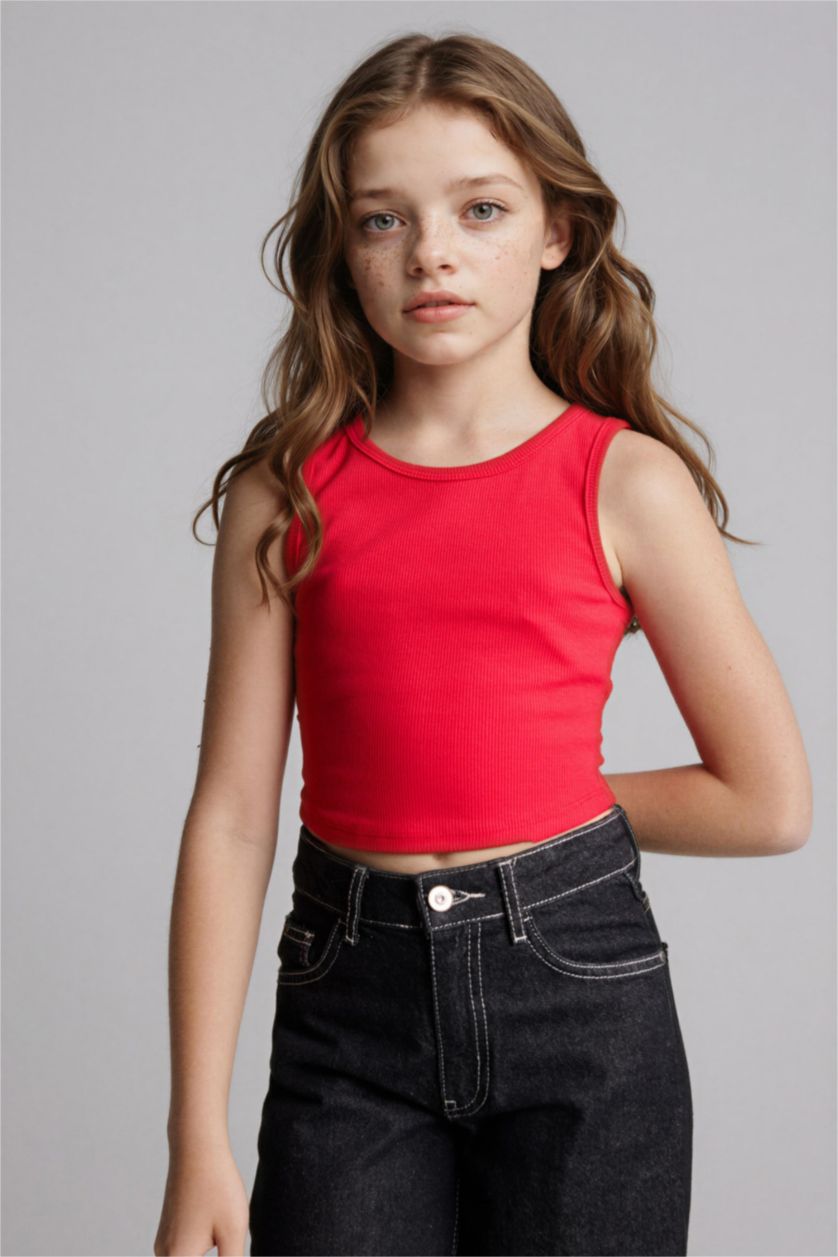 Kız Çocuk - Genç Kız Kırmızı Fitilli Kaşkorse Kız Çocuk Atlet.