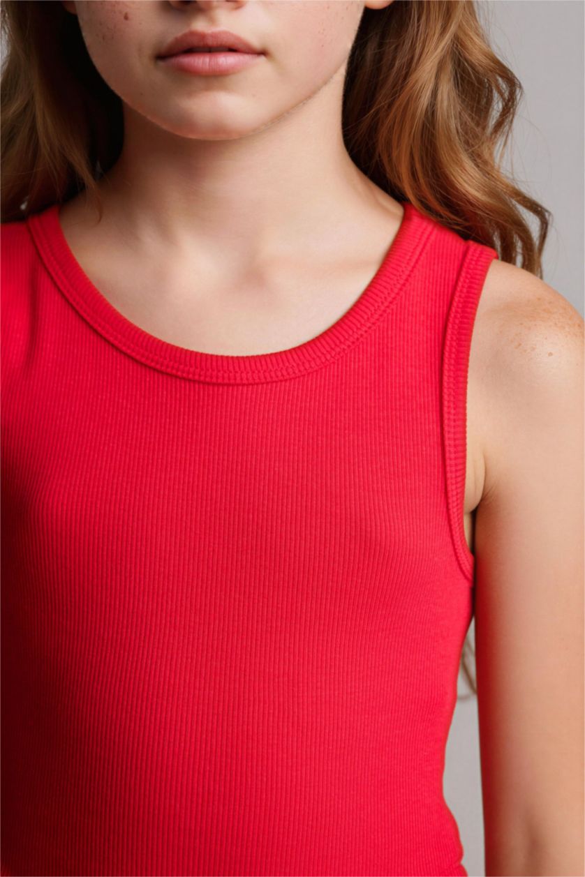 Kız Çocuk - Genç Kız Kırmızı Fitilli Kaşkorse Kız Çocuk Atlet.