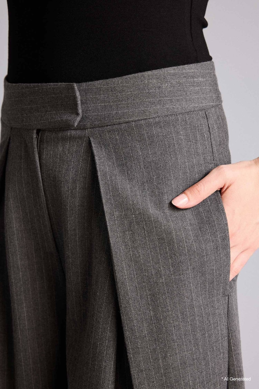 Kadın Antrasit Wıde Leg Pantolon