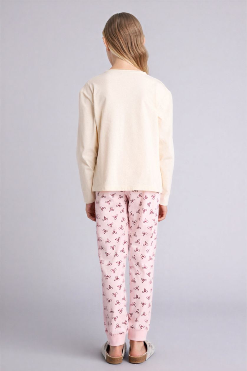 Girls & Teens Ecru 2 piece Regular Fit Knitted Pyjamas