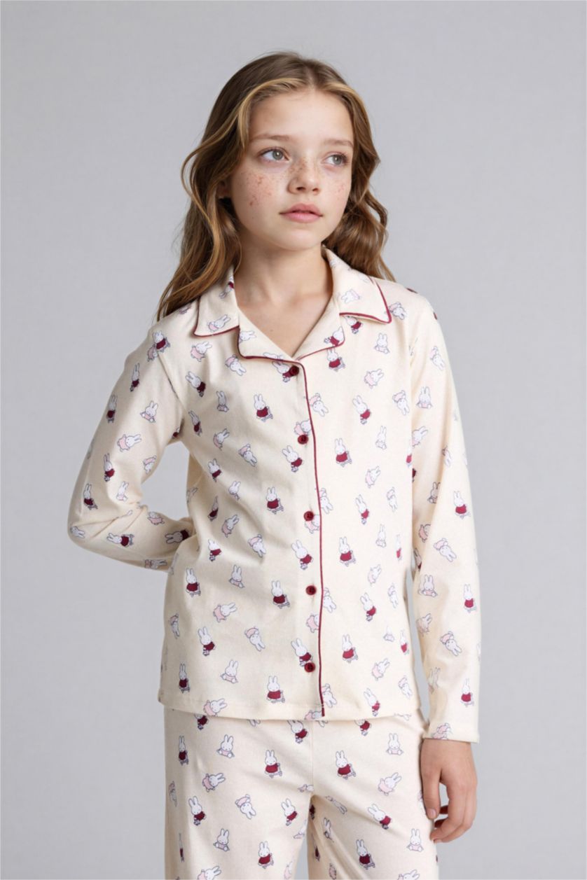 Kız Çocuk - Genç Kız Ekru Miffy Regular Fıt 2'li Pijama Takımı Kız Çocuk