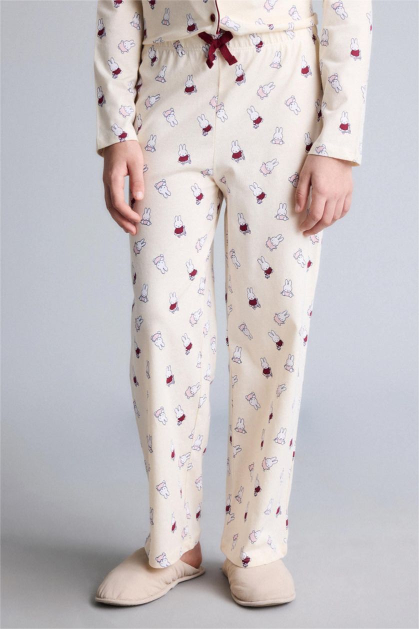 GIRLS & TEENS Ecru Girl Miffy Regular Fit 2 Piece Pajama Set