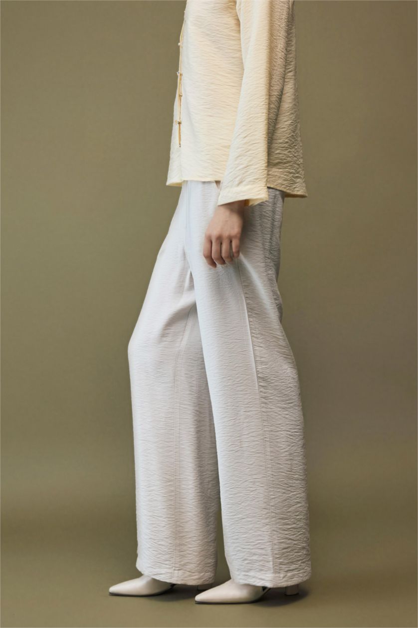 Kadın Taş Regular Fıt Geniş Paça Pantolon