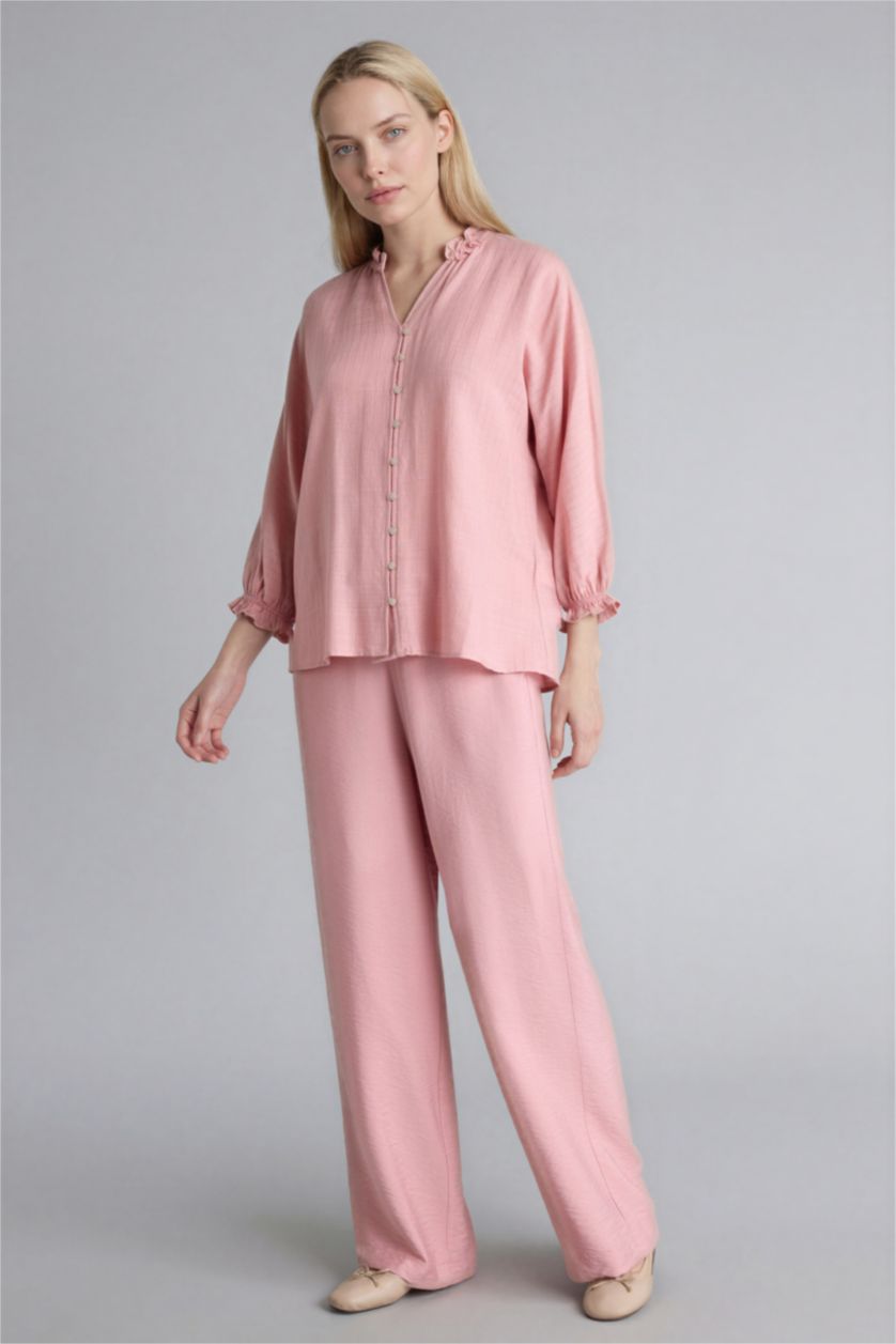 Kadın Gülkurusu Straıght Fıt Düz Paça Pantolon