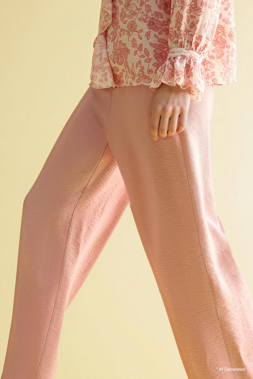 Women Rose Straight Fit Straight Leg Trousers