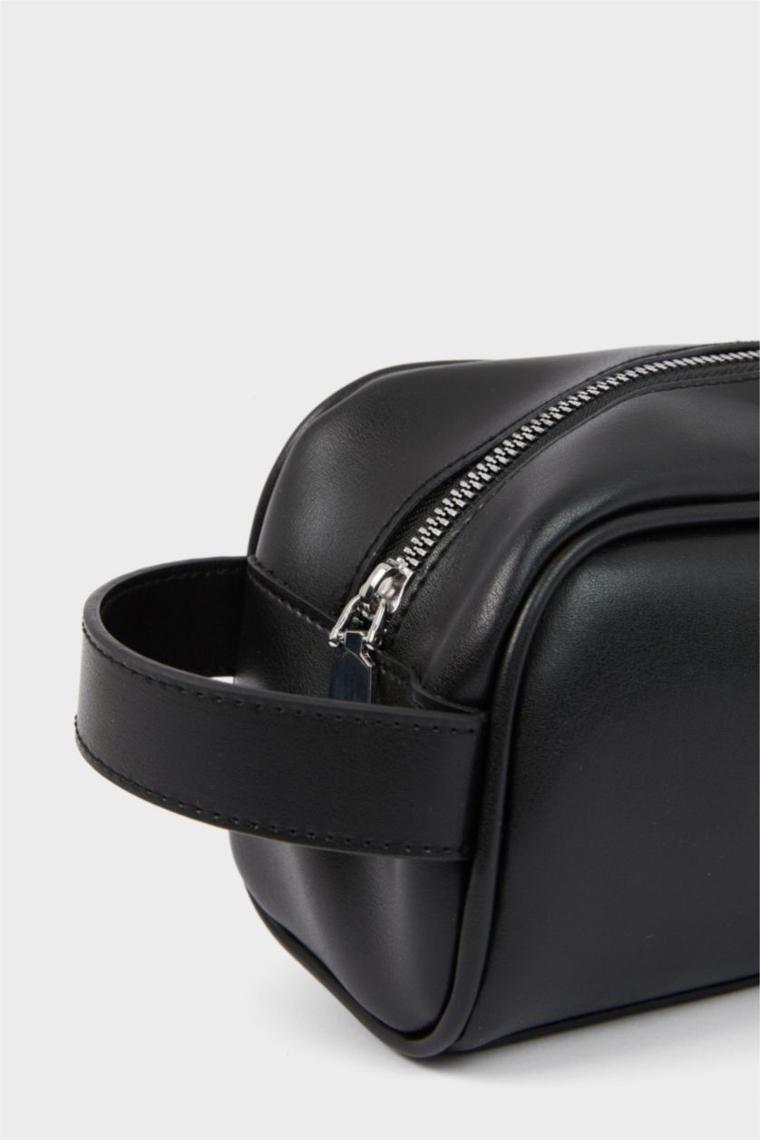 Erkek Siyah Erkek Suni Deri El Çantası