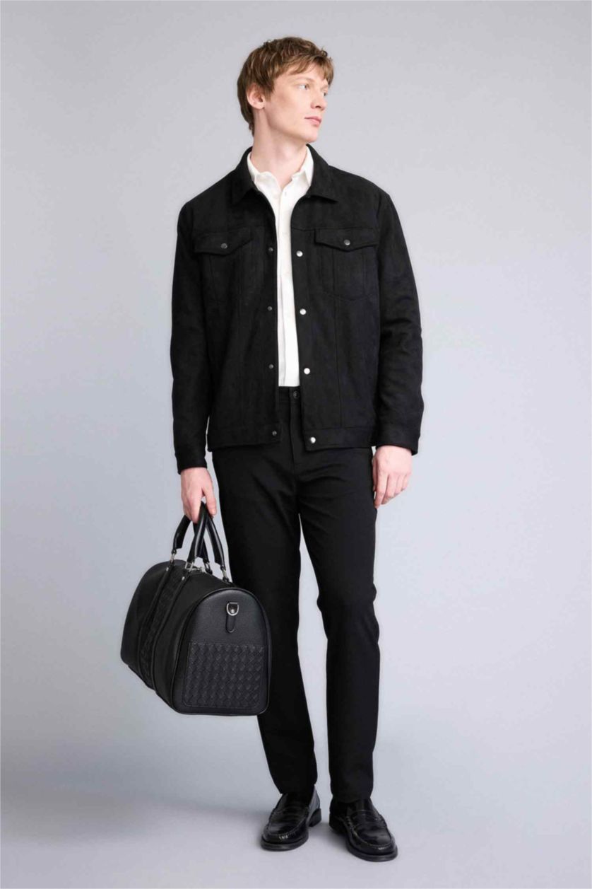 Erkek Siyah Erkek Suni Deri Spor Ve Seyahat Çantası