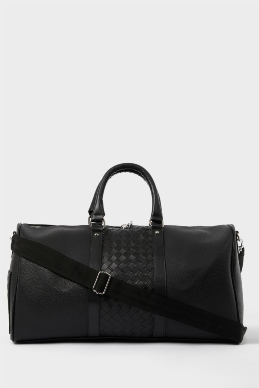 Erkek Siyah Erkek Suni Deri Spor Ve Seyahat Çantası