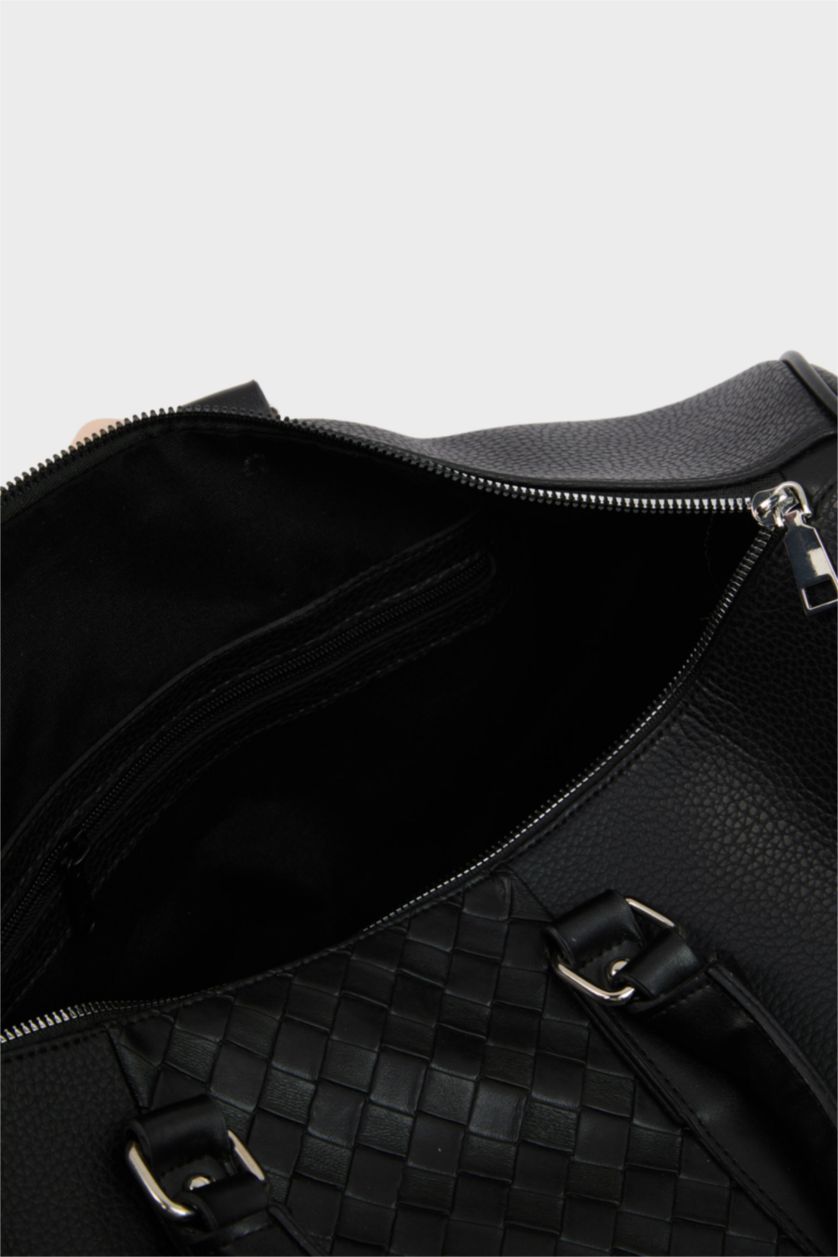 Erkek Siyah Erkek Suni Deri Spor Ve Seyahat Çantası