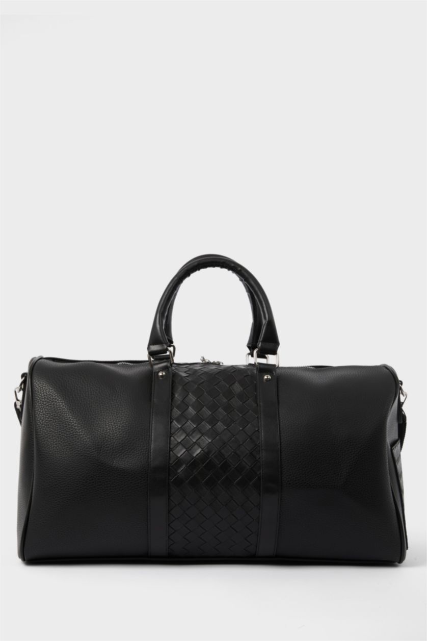 Erkek Siyah Erkek Suni Deri Spor Ve Seyahat Çantası