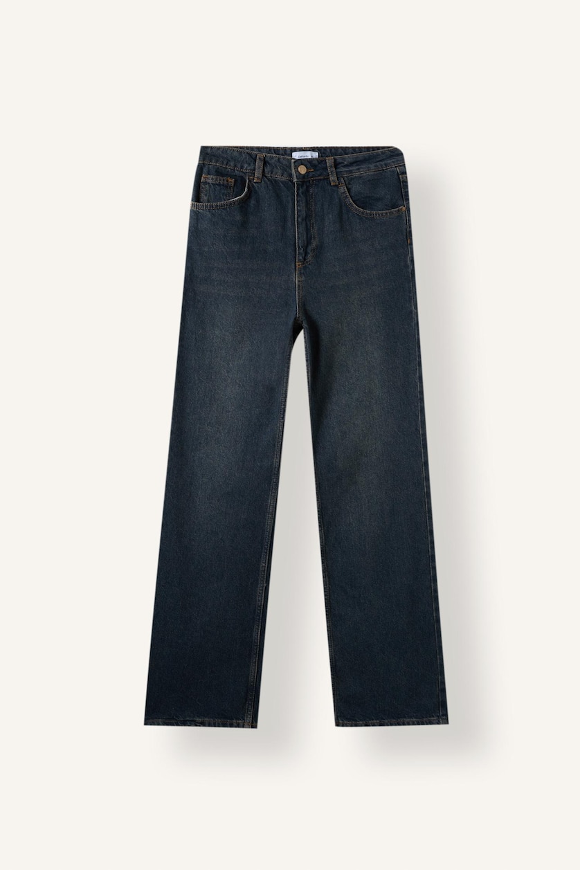 FEMME Bleu Taille haute Pantalon