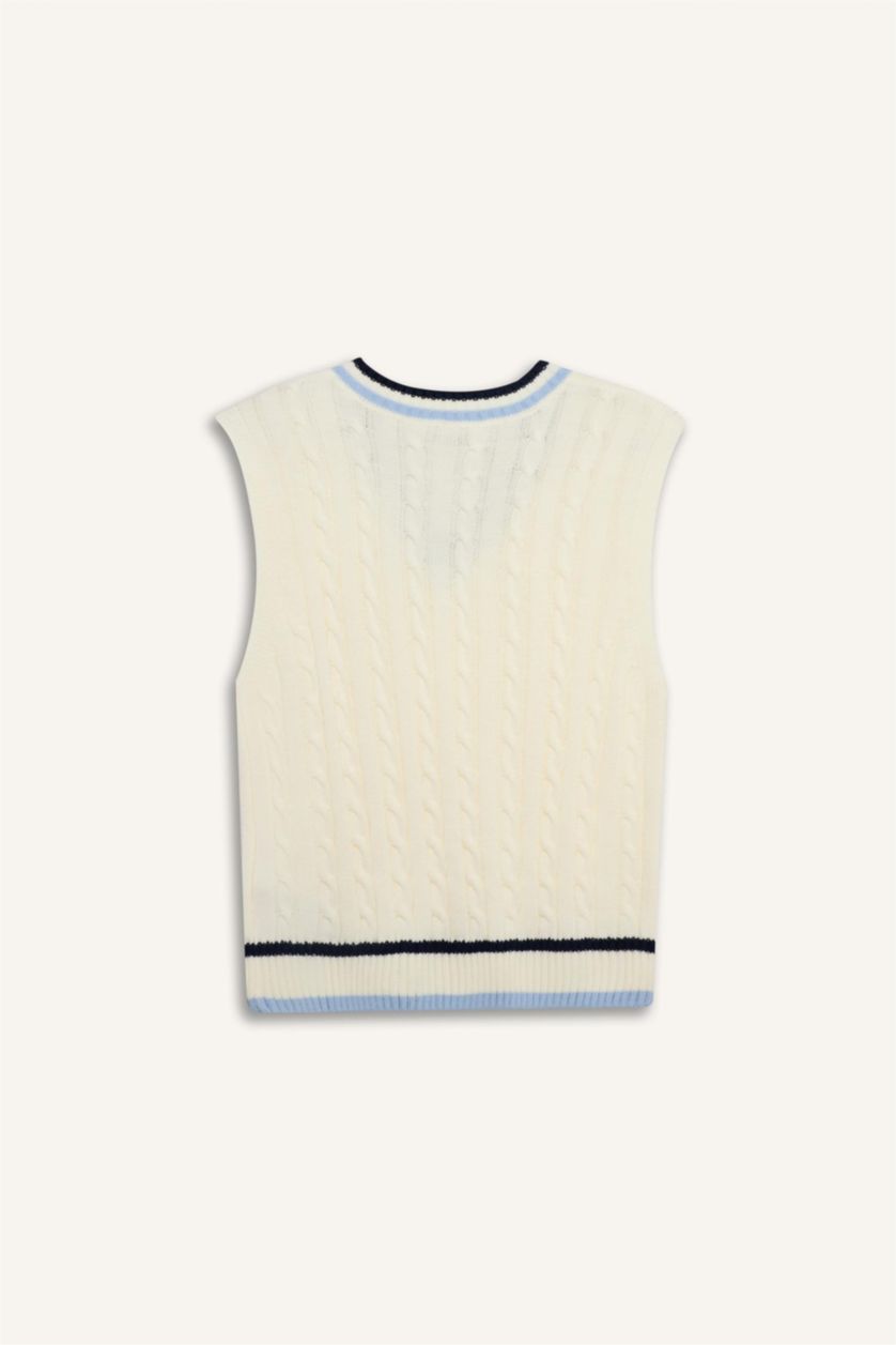 BOYS & TEENS White Boy Oversize Fit Knitwear Vest