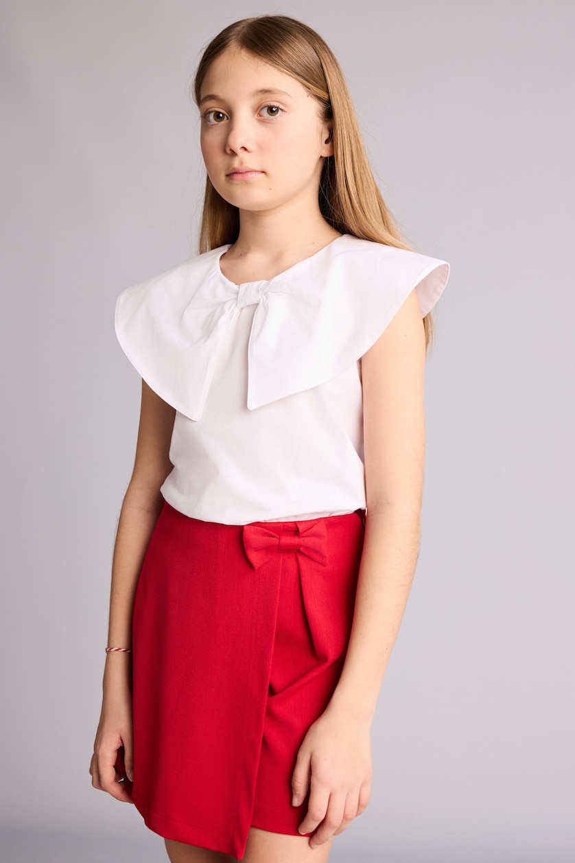 GIRLS & TEENS White Girl Regular Fit Short Sleeve Blouse
