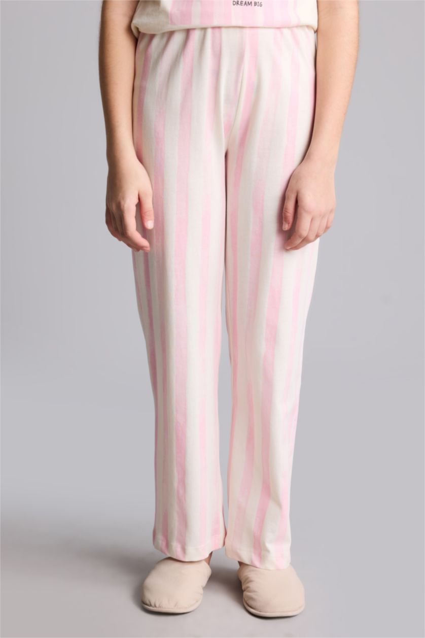 Kız Çocuk - Genç Kız Ekru Regular Fıt 2'li Pijama Takım
