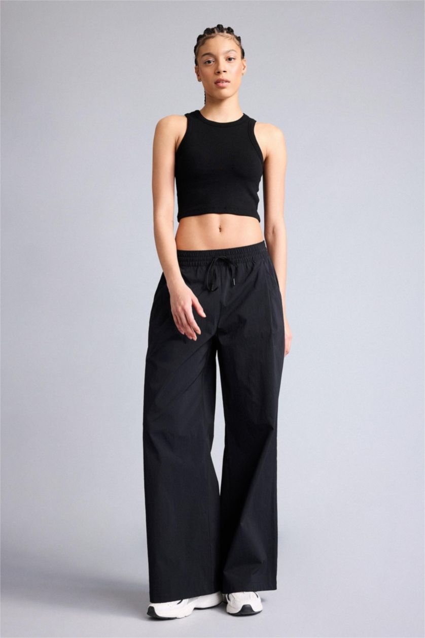 Kadın Siyah Wide Leg Pantolon