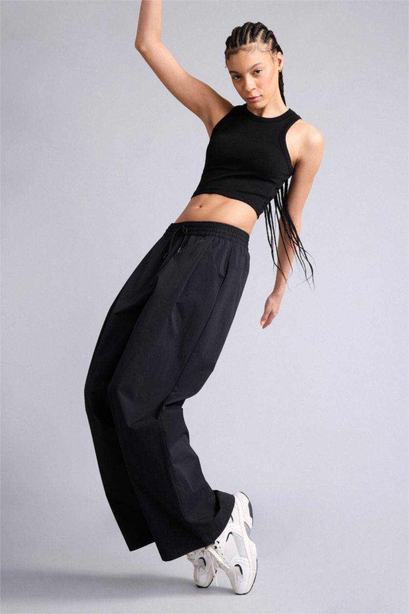 Kadın Siyah Wide Leg Pantolon